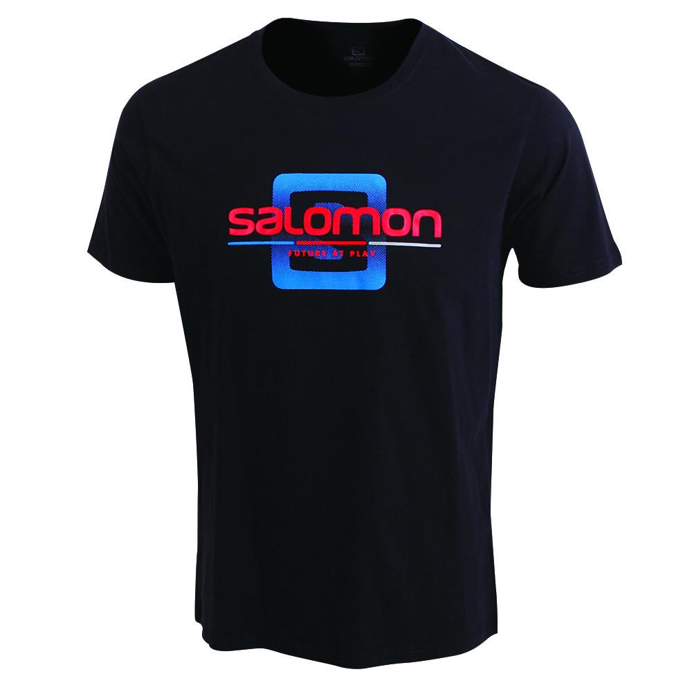 Salomon FINISH LINE SS M Camisetas Hombre - Negras - Colombia (80156-WVNM)